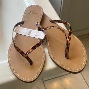JCrew Tortoise Shell Flip Flops NWT